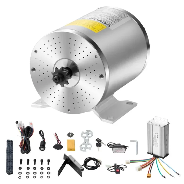 Elektrický bezkefkový jednosmerný motor 1800 W- 48V 4500 ot./min. s vylepšeným regulátorom otáčok, nožným pedálom a plynovou rukoväťou pre motokáry, elektrické bicykle, motocykle a kolobežky – Obrázok 8