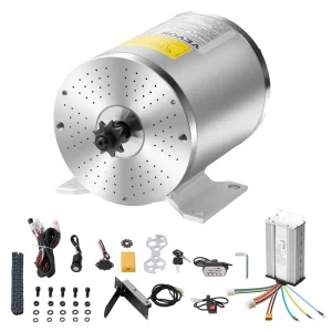 Elektrický bezkefkový jednosmerný motor 1800 W- 48V 4500 ot./min. s vylepšeným regulátorom otáčok, nožným pedálom a plynovou rukoväťou pre motokáry, elektrické bicykle, motocykle a kolobežky