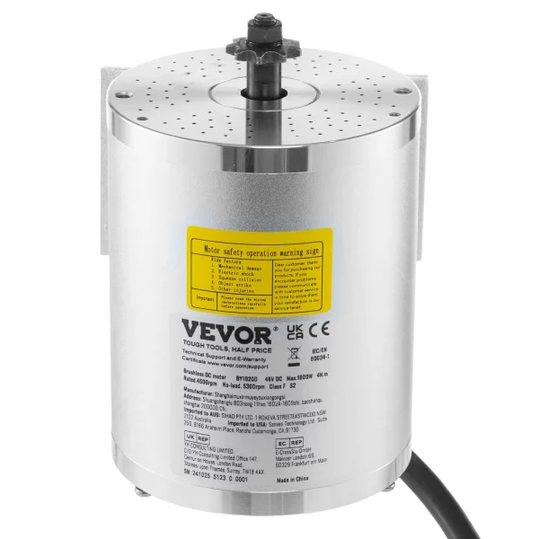 Elektrický bezkefkový jednosmerný motor 1800 W- 48V 4500 ot./min. s vylepšeným regulátorom otáčok, nožným pedálom a plynovou rukoväťou pre motokáry, elektrické bicykle, motocykle a kolobežky – Obrázok 2
