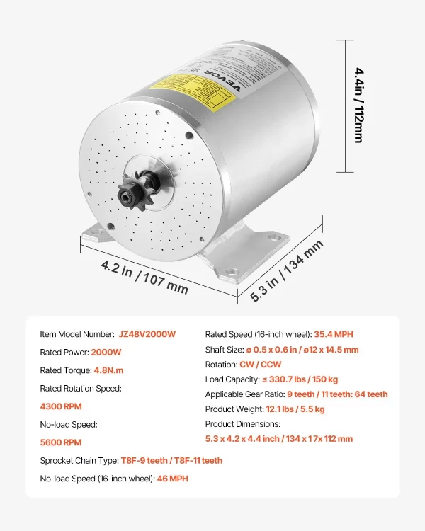 Súprava elektrického bezkefkového jednosmerného motora 2000W - 48V 4300 ot./min. 4,8Nm elektromotor s vylepšeným regulátorom otáčok, ideálny pre motokáry, elektrické bicykle, motocykle, skútre – Obrázok 7