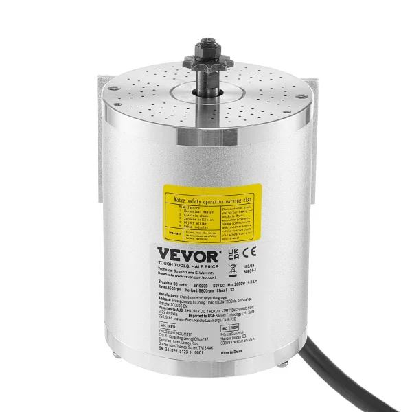 Súprava elektrického bezkefkového jednosmerného motora 2000W, bezkefkový elektromotor - 60V 4500 ot./min. s vylepšeným regulátorom otáčok pre motokáry, elektrické bicykle, motocykle a skútre – Obrázok 2