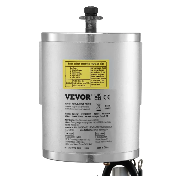 Súprava elektrického bezkefového jednosmerného motora 2000W - 48V 4300 ot./min. s vylepšeným regulátorom otáčok a súpravou na držanie plynu pre motokáry, elektrické bicykle, motocykle, skútre, DIY – Obrázok 4