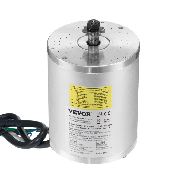 Súprava elektrického bezkefkového jednosmerného motora 3000W - 72V 4900 ot./min. 5,5Nm elektromotor s vylepšeným regulátorom otáčok, nízka hlučnosť, ideálne pre motokáry, elektrické bicykle, motocykle, kolobežky – Obrázok 5