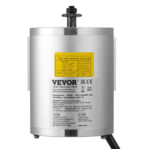 Elektrický bezkefkový jednosmerný motor, elektromotor 3000W, 72V 4900 ot./min. elektromotor pre motokáry, elektrický motor pre terénne bicykle, motocykle, skútre, DIY – Obrázok 4