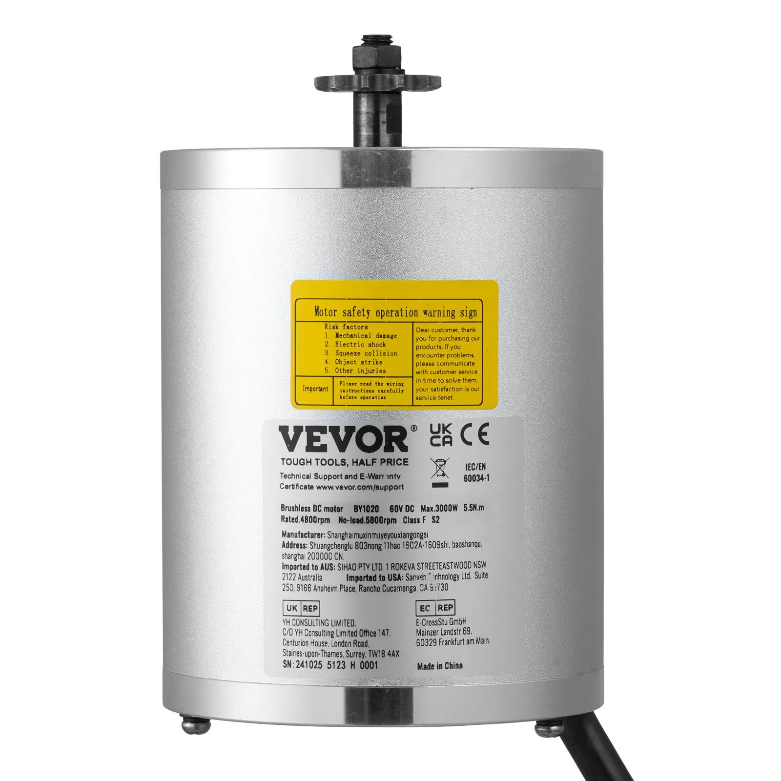Elektrický bezkefkový jednosmerný motor 3000W, bezkefkový elektromotor, 60V 4800 ot./min. elektromotor pre motokáry, elektrický motor pre terénne bicykle, motocykle, skútre, DIY – Obrázok 4