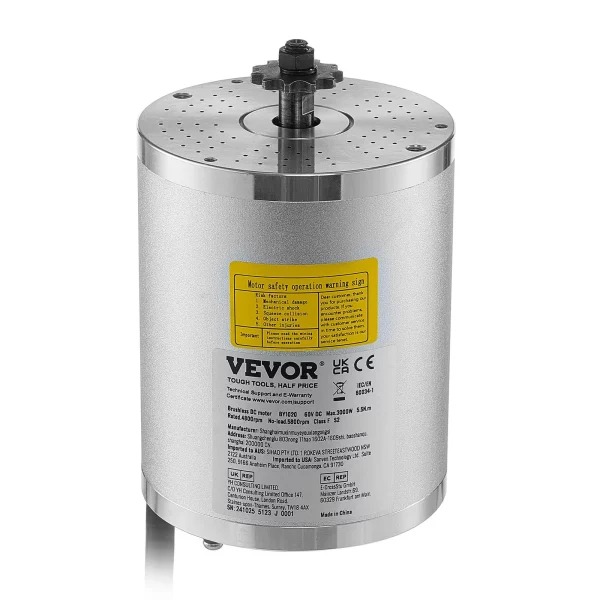 Elektrický bezkefkový jednosmerný motor 3000W, bezkefkový elektromotor, 60V 4800 ot./min. elektromotor pre motokáry, elektrický motor pre terénne bicykle, motocykle, skútre, DIY – Obrázok 5