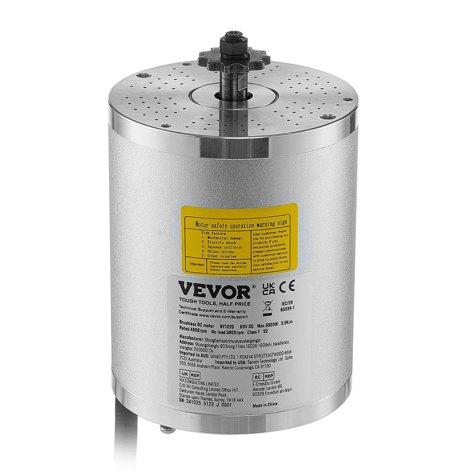 Elektrický bezkefkový jednosmerný motor 3000W, bezkefkový elektromotor, 60V 4800 ot./min. elektromotor pre motokáry, elektrický motor pre terénne bicykle, motocykle, skútre, DIY – Obrázok 5
