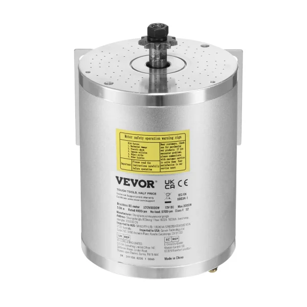 Súprava elektrického bezkefového jednosmerného motora 3000W - 72V motor s 4900 ot./min. s vylepšeným regulátorom otáčok a súpravou na držanie plynu pre motokáry, elektrické bicykle, motocykle, skútre, DIY – Obrázok 2
