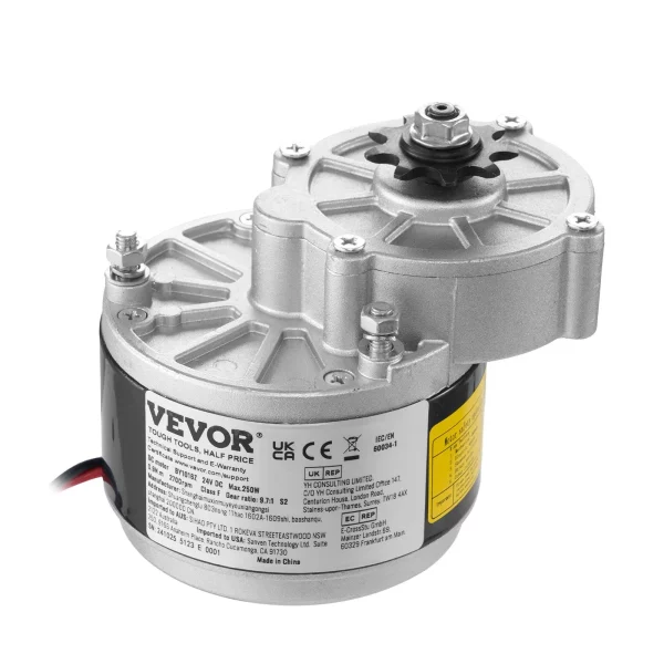 Elektrický jednosmerný motor 350 W, výkonný elektromotor, 24V 3000 ot./min. elektromotor pre motokáry, elektrický motor pre terénne bicykle, motocykle, skútre, DIY – Obrázok 2