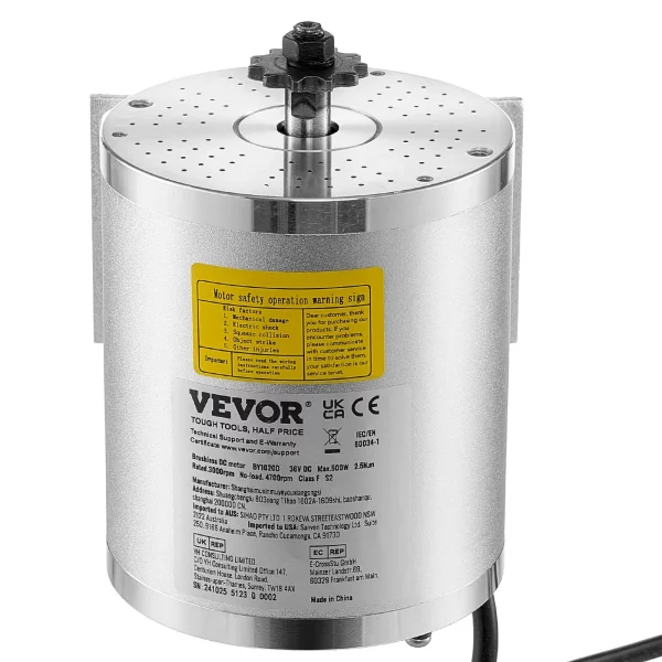 Elektrický bezkefkový jednosmerný motor 500 W- 36V 3000 ot./min. motor s regulátorom otáčok, sada rukoväte plynu, elektromotor, ideálny pre motokáry, elektrické bicykle, motocykle, kolobežky – Obrázok 2