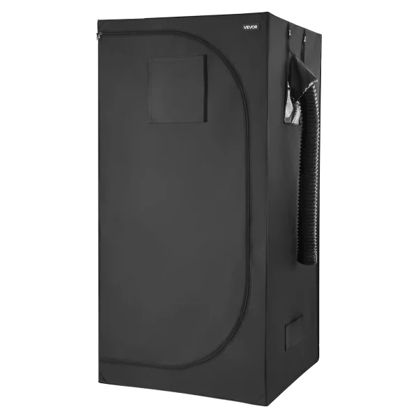 Sada pestovateľského stanu, 100x100x200 cm, skleníkový stan s full spectrum LED pestovateľským svetlom a ventilačným systémom, stan na rastliny 600D vysoko reflexný mylar, pestovateľské stany na kvety a zeleninu – Obrázok 3