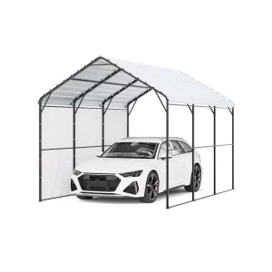 Garážový stan 3x4,5x3,15 m, prístrešok s pozinkovaným oceľovým rámom a strechou, stan na auto s odnímateľnými bočnými stenami, viacúčelový prístrešok na pickup, loď, auto a traktor