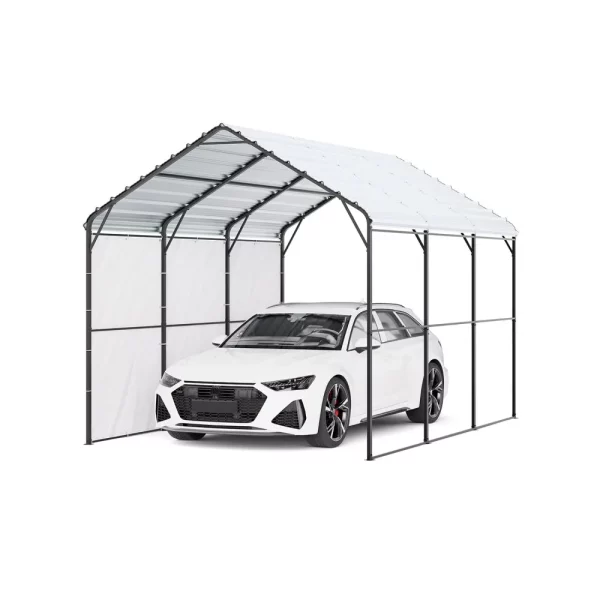 Garážový stan 3x4,5x3,15 m, prístrešok s pozinkovaným oceľovým rámom a strechou, stan na auto s odnímateľnými bočnými stenami, viacúčelový prístrešok na pickup, loď, auto a traktor