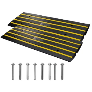 2x Prahová rampa Plná gumová prahová rampa na dvere Max. nosnosť 15 ton Nástupná rampa s kanálom 5,5 x 3,5 cm Nástupná rampa pre invalidné vozíky 122 x 40,5 x 6,5 cm Ideálna pre nerovný terén Obrubníky