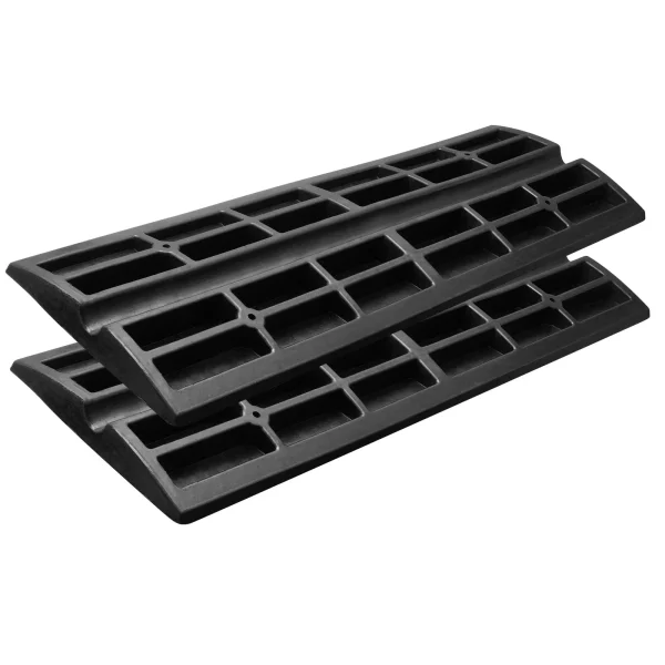 2x Prahová rampa Plná gumová prahová rampa na dvere Max. nosnosť 15 ton Nástupná rampa s kanálom 5,5 x 3,5 cm Nástupná rampa pre invalidné vozíky 122 x 40,5 x 6,5 cm Ideálna pre nerovný terén Obrubníky – Obrázok 6
