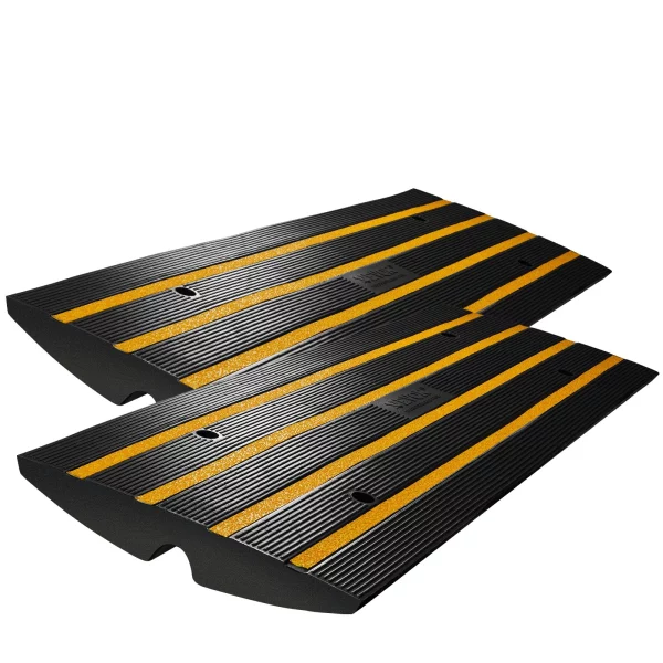 2x Prahová rampa Plná gumová prahová rampa na dvere Max. nosnosť 15 ton Nástupná rampa s kanálom 5,5 x 3,5 cm Nástupná rampa pre invalidné vozíky 122 x 40,5 x 6,5 cm Ideálna pre nerovný terén Obrubníky – Obrázok 2