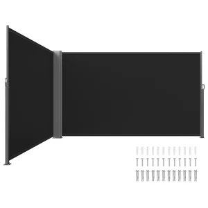 Vetrobranná markíza Patio 180 x 600 cm čierna, roletová bočná markíza, rozťahovateľná na súkromné ​​alebo komerčné použitie