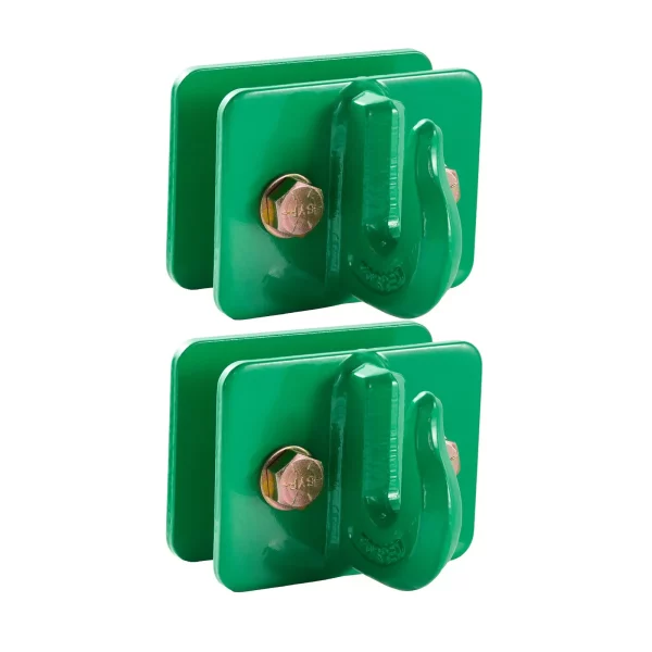 Hák na vedro traktora 9,52 mm, oceľ triedy 70, sada 2 skrutkovacích hákov, odolný držiak s opornou doskou, maximálna pevnosť v tahu 6803,88 kg, kompatibilný s obytným vozidlom, pickupom a nákladným autom – Obrázok 5