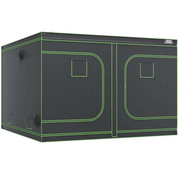 Pestovateľský box 305 x 305 x 203 cm Skleník vyrobený z 19 mm oceľového rámu a 600D Oxfordskej tkaniny Pestovateľský stan s nosnosťou 60 kg Pestovateľská skrinka vhodná pre 400 W pestovateľské svetlo Vnútorný pestovateľský stan – Obrázok 5