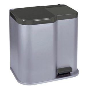 Kôš Curver® DUO BIN 21 lit., strieborný/čierny, na odpad