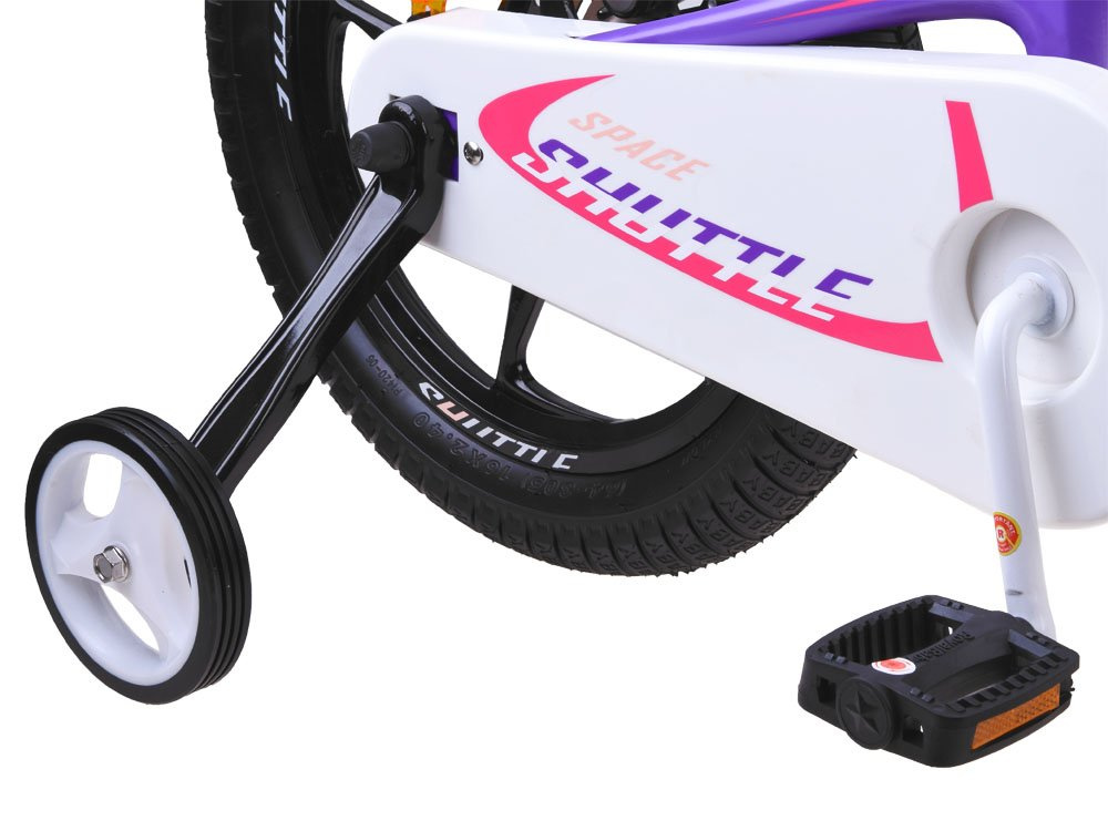 Royal Baby Detský bicykel Space Shuttle 16" s nafukovacími kolesami + pomocné kolieska, fialový – Obrázok 5
