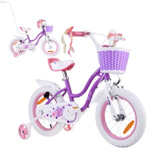 Detský bicykel RoyalBaby STAR GIRL 14" košík s bočnými kolieskami a odrážačom RB14G-1