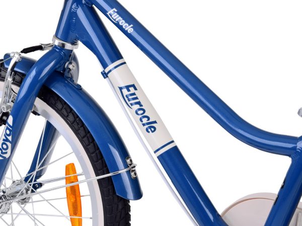 RoyalBaby Hliníkový Detský Bicykel Lovely City Eurocle 18" s košíkom a zvončekom, modrý – Obrázok 5
