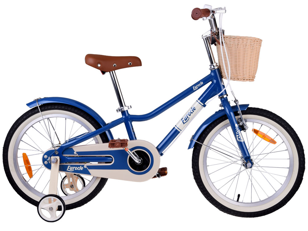 RoyalBaby Hliníkový Detský Bicykel Lovely City Eurocle 18" s košíkom a zvončekom, modrý – Obrázok 12