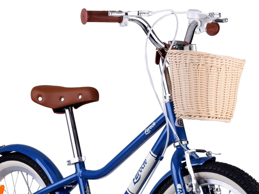 RoyalBaby Hliníkový Detský Bicykel Lovely City Eurocle 18" s košíkom a zvončekom, modrý – Obrázok 4