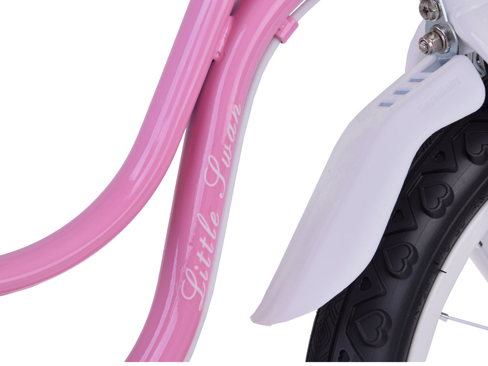 Detský bicykel RoyalBaby 14" Little Swan s bočnými kolieskami do košíka RB14-18 – Obrázok 4