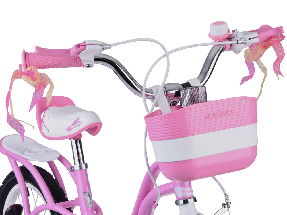 Detský bicykel RoyalBaby 14" Little Swan s bočnými kolieskami do košíka RB14-18 – Obrázok 3
