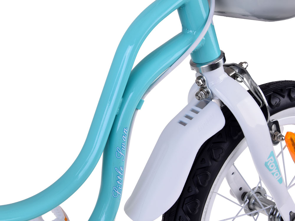 RoyalBaby roztomilý 14" bicykel Little Swan s bočnými kolieskami a pásikom RB14-18 – Obrázok 7