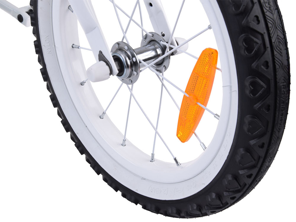 RoyalBaby roztomilý 14" bicykel Little Swan s bočnými kolieskami a pásikom RB14-18 – Obrázok 4