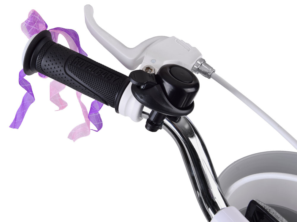 RoyalBaby roztomilý 14" bicykel Little Swan s bočnými kolieskami a pásikom RB14-18 – Obrázok 6