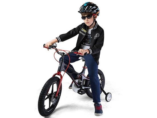 Royal Baby Detský bicykel Space Shuttle 14" s nafukovacími kolesami + pomocné kolieska + zvonček, čierny – Obrázok 11