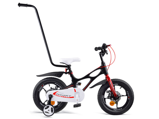 Royal Baby Detský bicykel Space Shuttle 14" s nafukovacími kolesami + pomocné kolieska + zvonček, čierny – Obrázok 10
