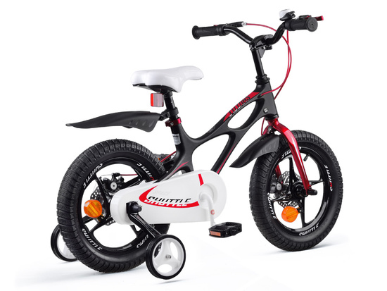 Royal Baby Detský bicykel Space Shuttle 14" s nafukovacími kolesami + pomocné kolieska + zvonček, čierny – Obrázok 12