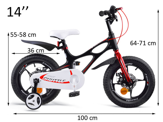 Royal Baby Detský bicykel Space Shuttle 14" s nafukovacími kolesami + pomocné kolieska + zvonček, čierny – Obrázok 13