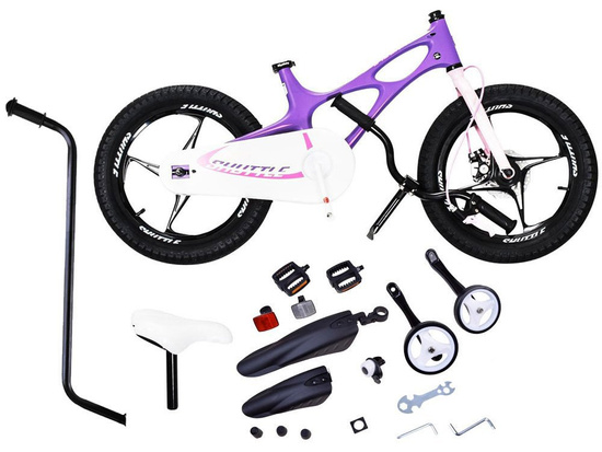 Royal Baby Detský bicykel Space Shuttle 16" s nafukovacími kolesami + pomocné kolieska, fialový – Obrázok 9