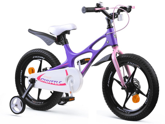 Royal Baby Detský bicykel Space Shuttle 16" s nafukovacími kolesami + pomocné kolieska, fialový – Obrázok 4