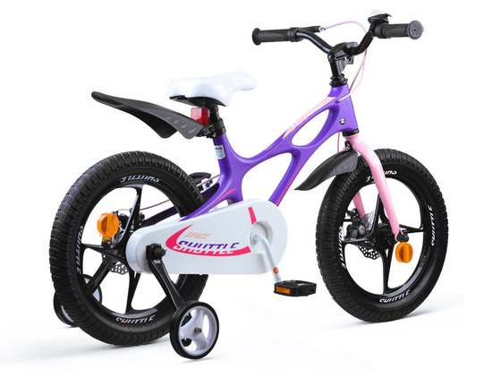 Royal Baby Detský bicykel Space Shuttle 16" s nafukovacími kolesami + pomocné kolieska, fialový – Obrázok 3