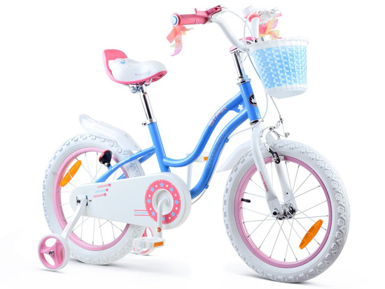 Dievčenský bicykel RoyalBaby STAR GIRL 16-palcové kolieska s bočnými košíkami RB16G-1