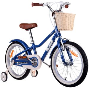 RoyalBaby Hliníkový Detský Bicykel Lovely City Eurocle 18" s košíkom a zvončekom, modrý