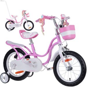 Detský bicykel RoyalBaby 14" Little Swan s bočnými kolieskami do košíka RB14-18