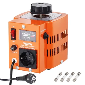500VA transformátor s premenlivým napätím, vstup 1,7 A 230 V, výstup 0 – 300 V, regulátor striedavého napätia, napájací zdroj so 4 prídavnými poistkami, tepelný spínač pre domácnosť, priemysel a kanceláriu.