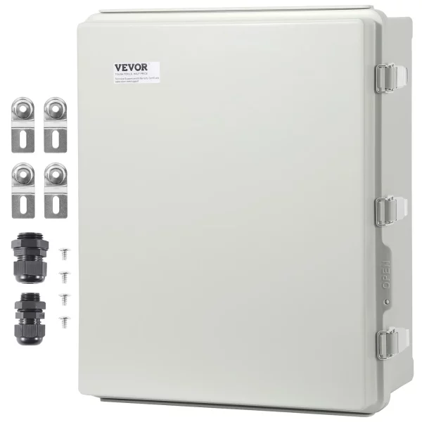 Rozvodná krabica  530 x 430 x 200 mm, elektrická krabica z ABS plastu s výklopným vekom, zámok z nehrdzavejúcej ocele, prachotesná a vodotesná IP67 pre vonkajšie elektrické projekty