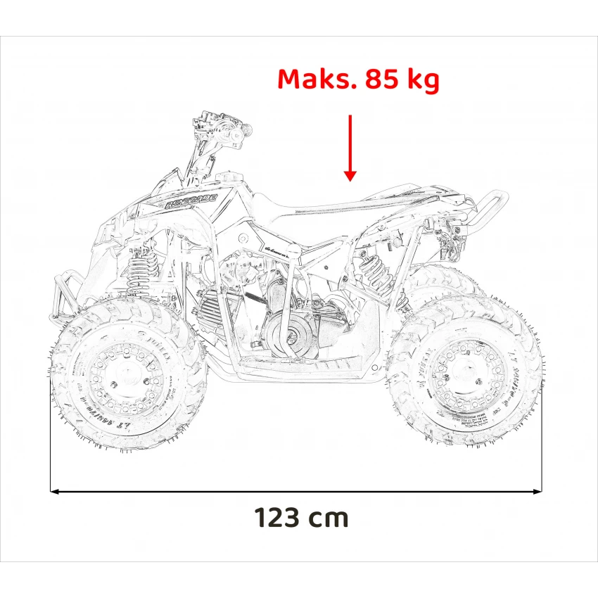 Benzínová štvorkolka RENEGADE HIPERFECT 110CC červená Quad Bike – Obrázok 2