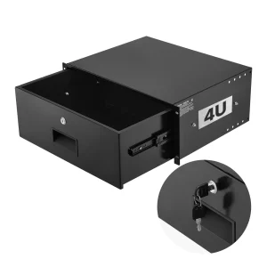 4U Rack zásuvka, 22,68 kg uzamykateľná skriňa pre server, posuvná zásuvka so zámkom a otvormi na vedenie káblov, pre sieťovú skriňu, AV rack alebo skriňu 482 mm