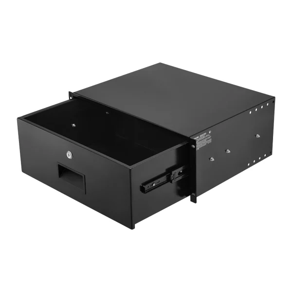 4U Rack zásuvka, 22,68 kg uzamykateľná skriňa pre server, posuvná zásuvka so zámkom a otvormi na vedenie káblov, pre sieťovú skriňu, AV rack alebo skriňu 482 mm – Obrázok 3