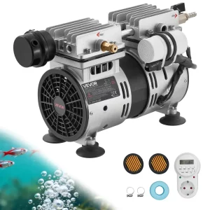 Prevzdušňovač jazierka 550W 5,2 CFM pre prevzdušňovanie jazierka s rozlohou do 3 akrov a dĺžkou 15 m. Súprava obsahuje kompresor, zaťažené hadice a 2 difúzory. Vzduchový kompresor pre cirkuláciu kyslíka v hlbokej vode.